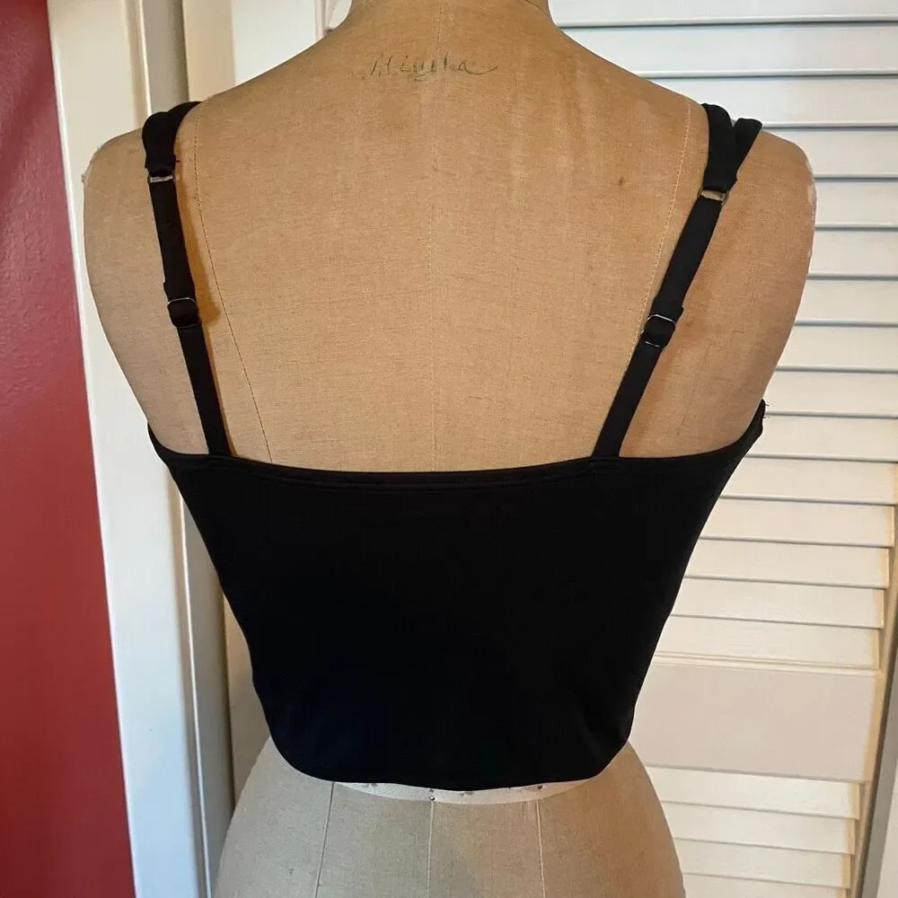 GILLY HICKS | black recharge layered corset top L - Picture 4 of 6